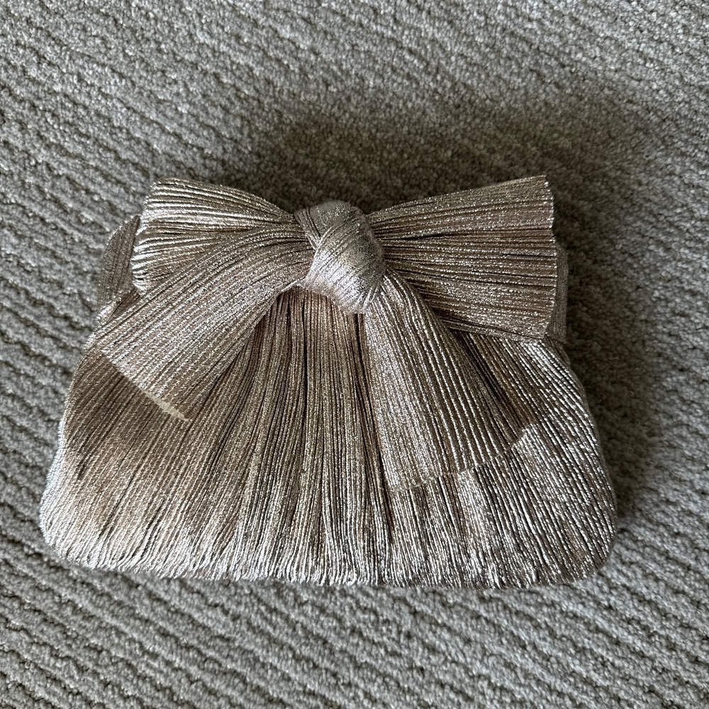 Loeffler Randall Rayne pleated bow tie clutch